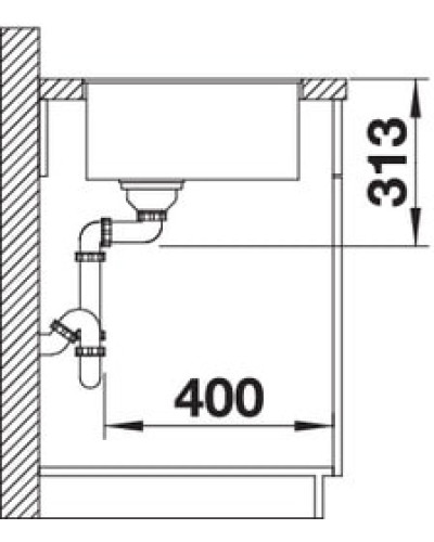 Кухонна мийка Blanco SUBLINE 400-F (523495) темна скеля