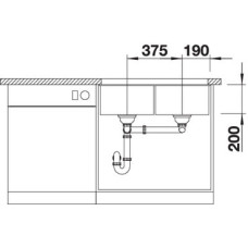 Кухонна мийка Blanco SUBLINE 350/350-U (523575) темна скеля