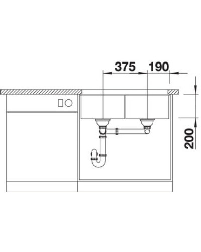 Кухонна мийка Blanco SUBLINE 350/350-U (523578) білий