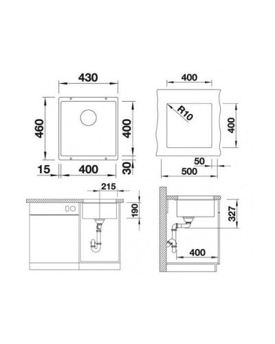 Кухонна мийка Blanco SUBLINE 400-U (523431) кава