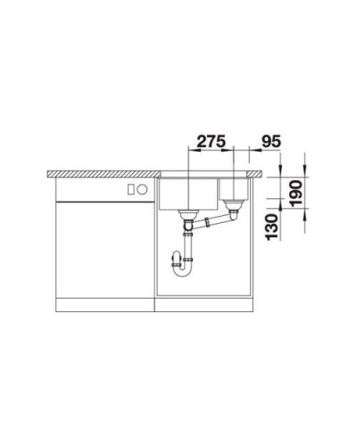 Кухонна мийка Blanco SUBLINE 340/160-U L (523552) білий