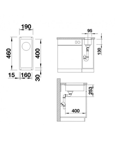 Кухонна мийка Blanco SUBLINE 160-U (523405) кава