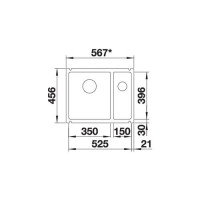 Кухонна мийка Blanco SUBLINE 350/150-U (514522) глянсовий білий