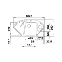 Кухонна мийка Blanco DELTA II-F (523671) темна скеля