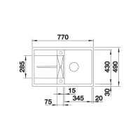 Кухонна мийка Blanco METRA 45 S-F (519086) темна скеля