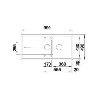 Кухонна мийка Blanco METRA 6 S-F (519120) кава