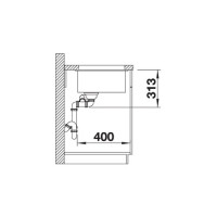 Кухонна мийка Blanco SUBLINE 340/160-U R (523559) темна скеля
