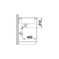 Кухонна мийка Blanco SUBLINE 500-F (523533) темна скеля