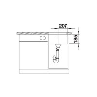 Кухонна мийка Blanco SUBLINE 375-U (523726) глянсовий білий