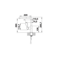 Кухонний змішувач Blanco LANORA-S (523123) нержавіюча сталь