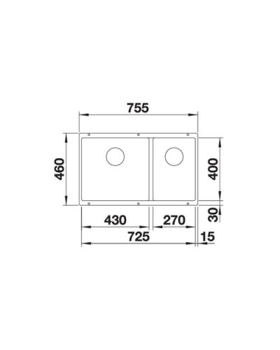 Кухонна мийка Blanco SUBLINE 430/270-U (523160) кава