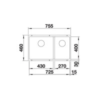 Кухонна мийка Blanco SUBLINE 430/270-U (523155) білий