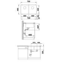 Кухонна мийка Blanco SUBLINE 350/350-U (525987) чорний