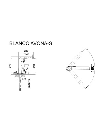 Кухонний змішувач Blanco AVONA-S (526170) чорний