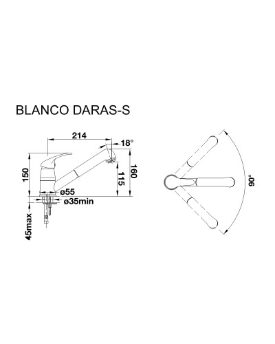 Кухонний змішувач Blanco DARAS-S (526153) чорний