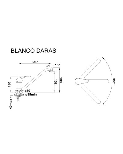 Кухонний змішувач Blanco DARAS (526152) чорний