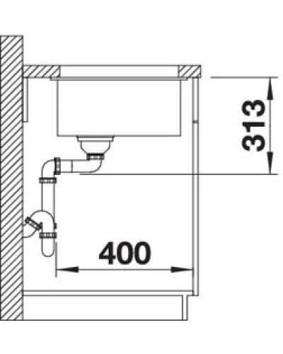 Кухонна мийка Blanco SUBLINE 320-U (525983) чорний