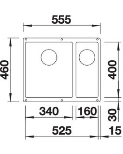 Кухонна мийка Blanco SUBLINE 340/160-U L (525985) чорний