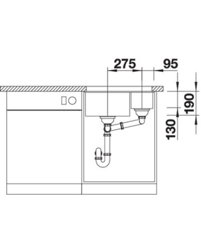 Кухонна мийка Blanco SUBLINE 340/160-U L (525985) чорний