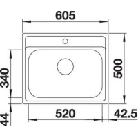 Кухонна мийка Blanco DANA 6 (525323) матова нержавіюча сталь