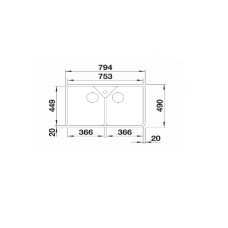 Кухонна мийка Blanco VILLAE Double (525164) глянсовий білий