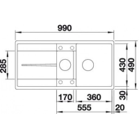 Кухонна мийка Blanco METRA 6 S-F (525929) чорний