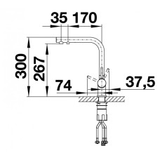 Кухонний змішувач Blanco FONTAS II (526670) чорний матовий
