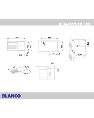 Кухонна мийка Blanco TIPO 45S (511942)