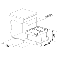 Система сортування відходів Blanco FLEXON II 60/2 Low (526641)