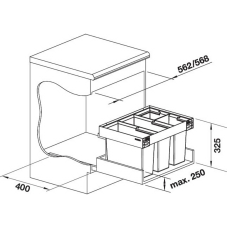 Система сортування відходів Blanco FLEXON II 60/4 Low (526644)