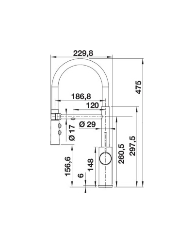 Кухонний змішувач Blanco CATRIS-S Flexo Filter PVD steel (526706) нержавіюча сталь