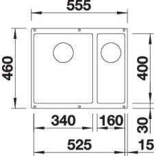 Кухонна мийка Blanco SUBLINE 340/160-U R (527163) ніжний білий