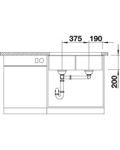 Кухонна мийка Blanco SUBLINE 350/350-U (527164) ніжний білий