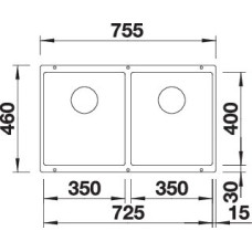 Кухонна мийка Blanco SUBLINE 350/350-U (527164) ніжний білий