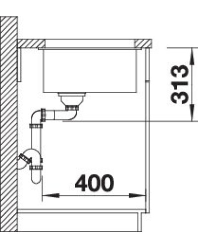 Кухонна мийка Blanco SUBLINE 400-U (527166) ніжний білий