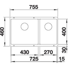 Кухонна мийка Blanco SUBLINE 430/270-U (527167) ніжний білий