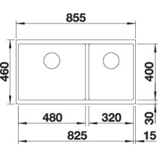Кухонна мийка Blanco SUBLINE 480/320-U (527168) ніжний білий