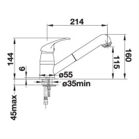 Кухонний змішувач Blanco DARAS-S (526937) ніжний білий
