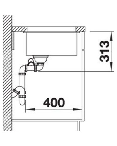 Кухонна мийка Blanco SUBLINE 340/160-U L (527345) вулканічний сірий