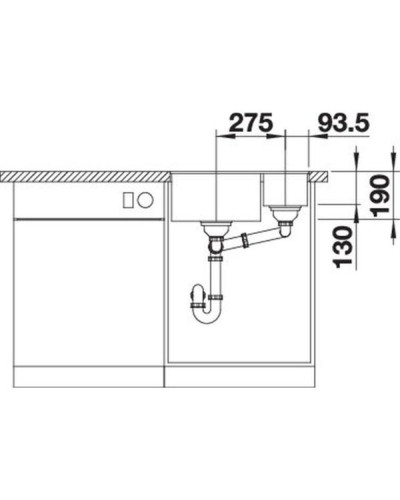 Кухонна мийка Blanco SUBLINE 340/160-U R (527346) вулканічний сірий