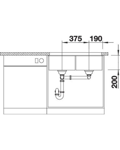 Кухонна мийка Blanco SUBLINE 350/350-U (527347) вулканічний сірий