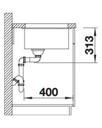 Кухонна мийка Blanco SUBLINE 400-U (527349) вулканічний сірий