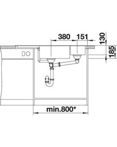 Кухонна мийка Blanco DELTA II (527055) ніжний білий