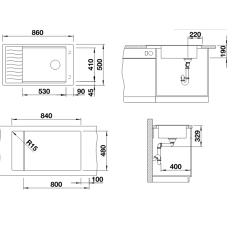 Кухонна мийка Blanco ELON XL 8S (527073) ніжний білий