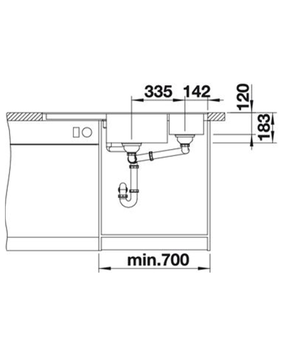 Кухонна мийка Blanco DELTA II-F (527056) ніжний білий