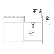 Кухонна мийка Blanco SUBLINE 500-IF SteelFrame (525998) чорний / нержавіюча сталь