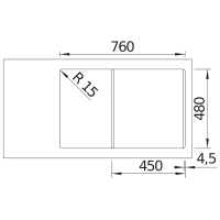 Кухонна мийка Blanco ADIRA 45 S (527587) темна скеля
