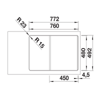 Кухонна мийка Blanco ADIRA 45 SF (527594) антрацит