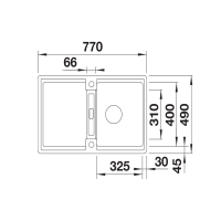 Кухонна мийка Blanco ADIRA 45 SF (527595) темна скеля