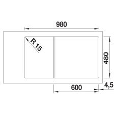 Кухонна мийка Blanco ADIRA 6 S (527603) темна скеля
